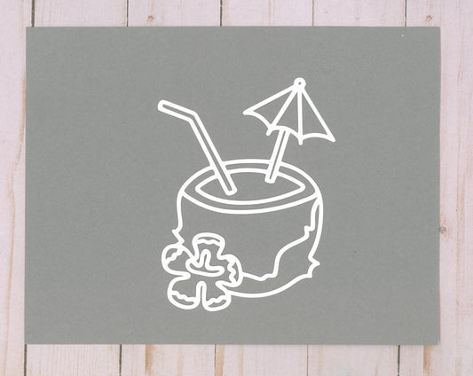 Coconut Drink Cardstock Cut