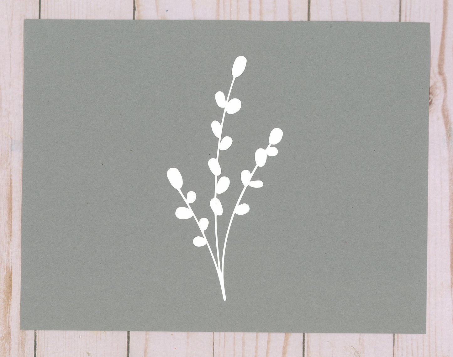 "Pussy Willow Branch" Cardstock Cut