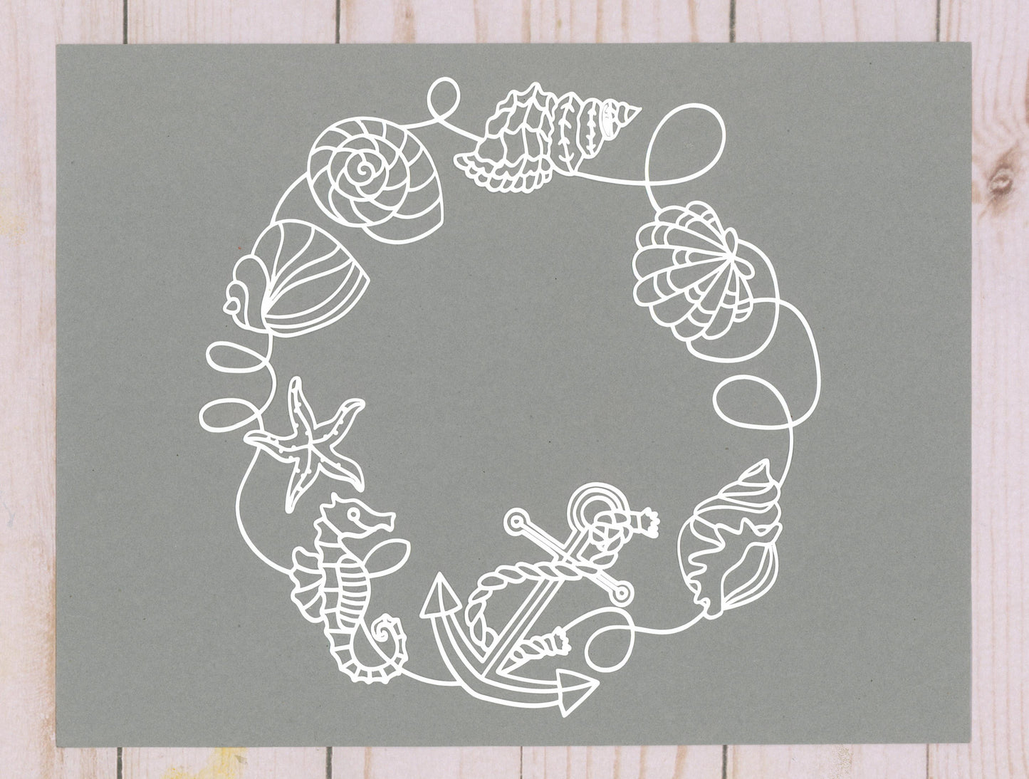 "Ocean Wreath" Cardstock Cut