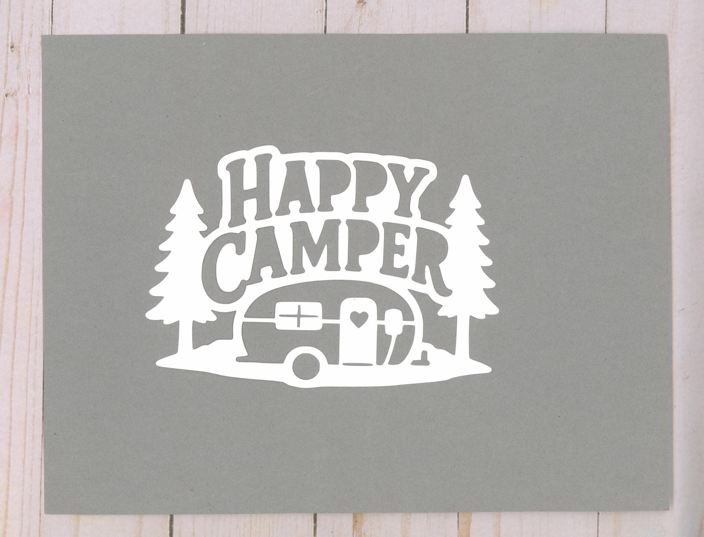 "Happy Camper" Cardstock Cut