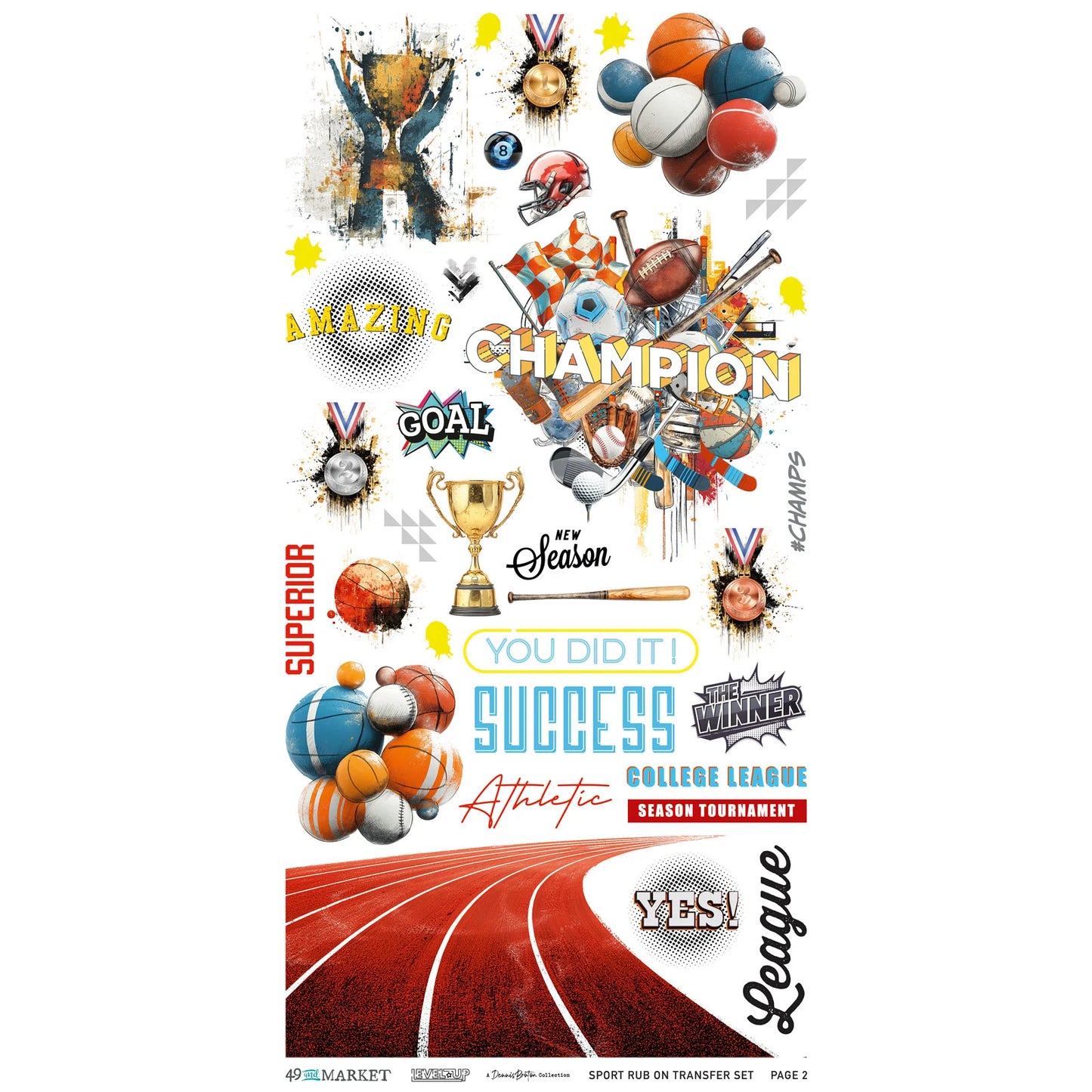"Level Up Sports" Rub Ons