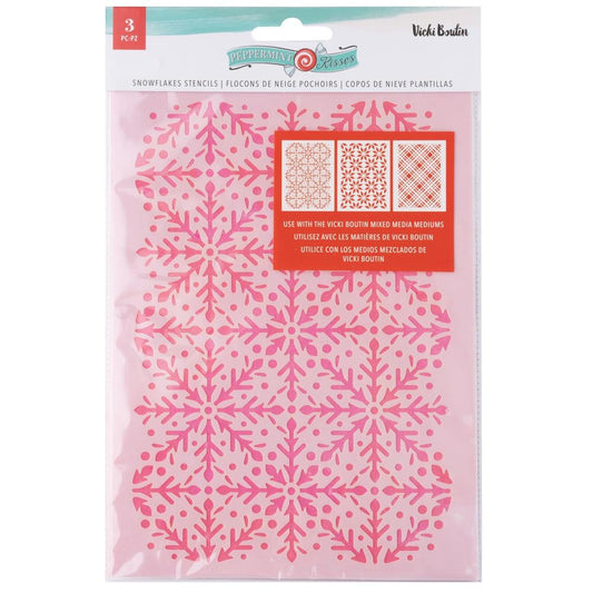 "Peppermint Kisses" Stencil-3 Pack