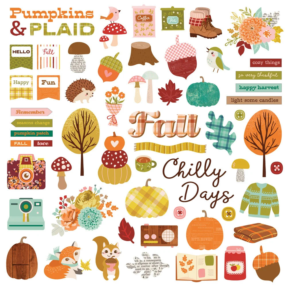 "Pumpkins & Plaid" Chipboard Pack
