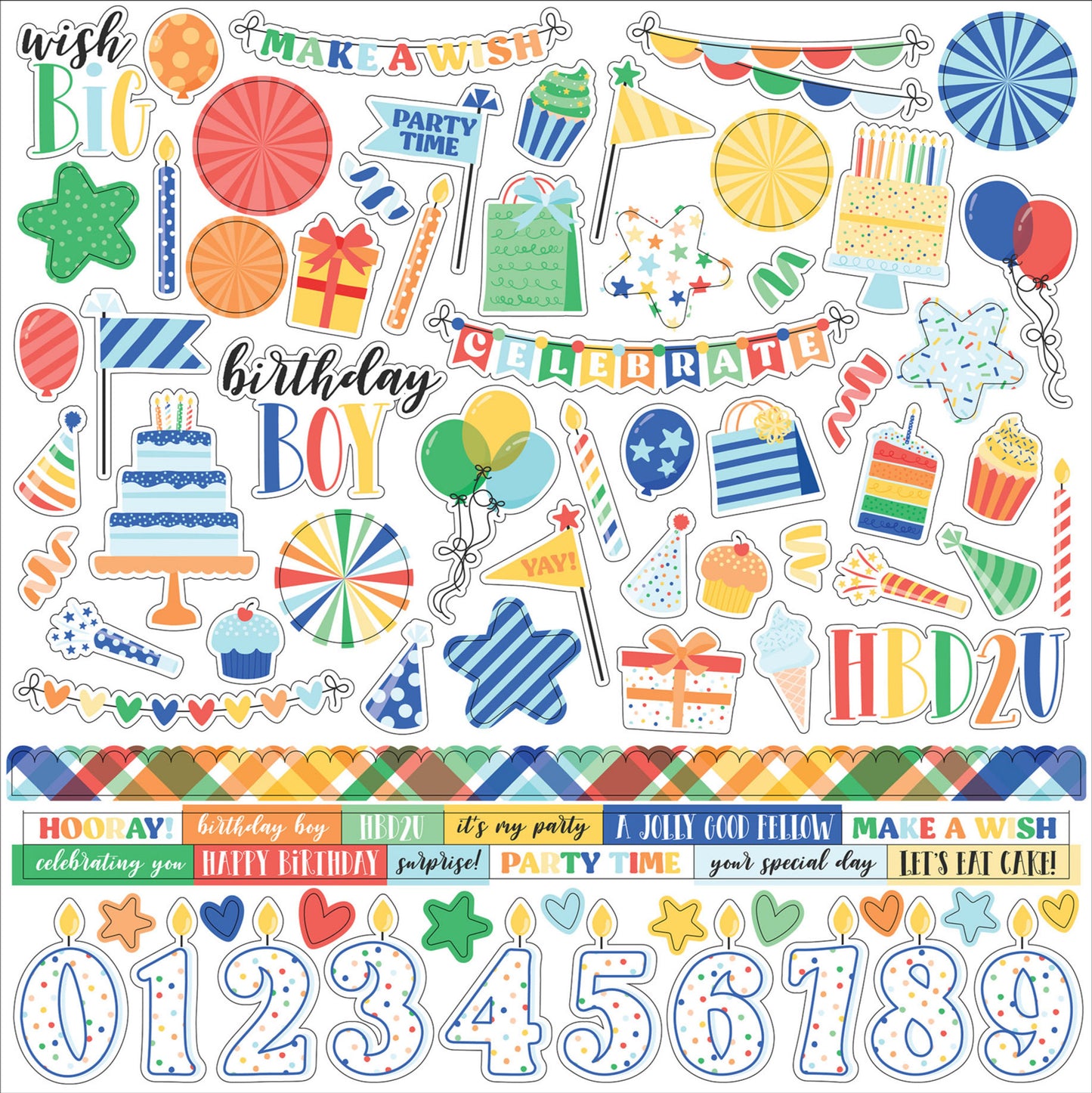 "Make a Wish Birthday Birthday Boy" Sticker Sheet