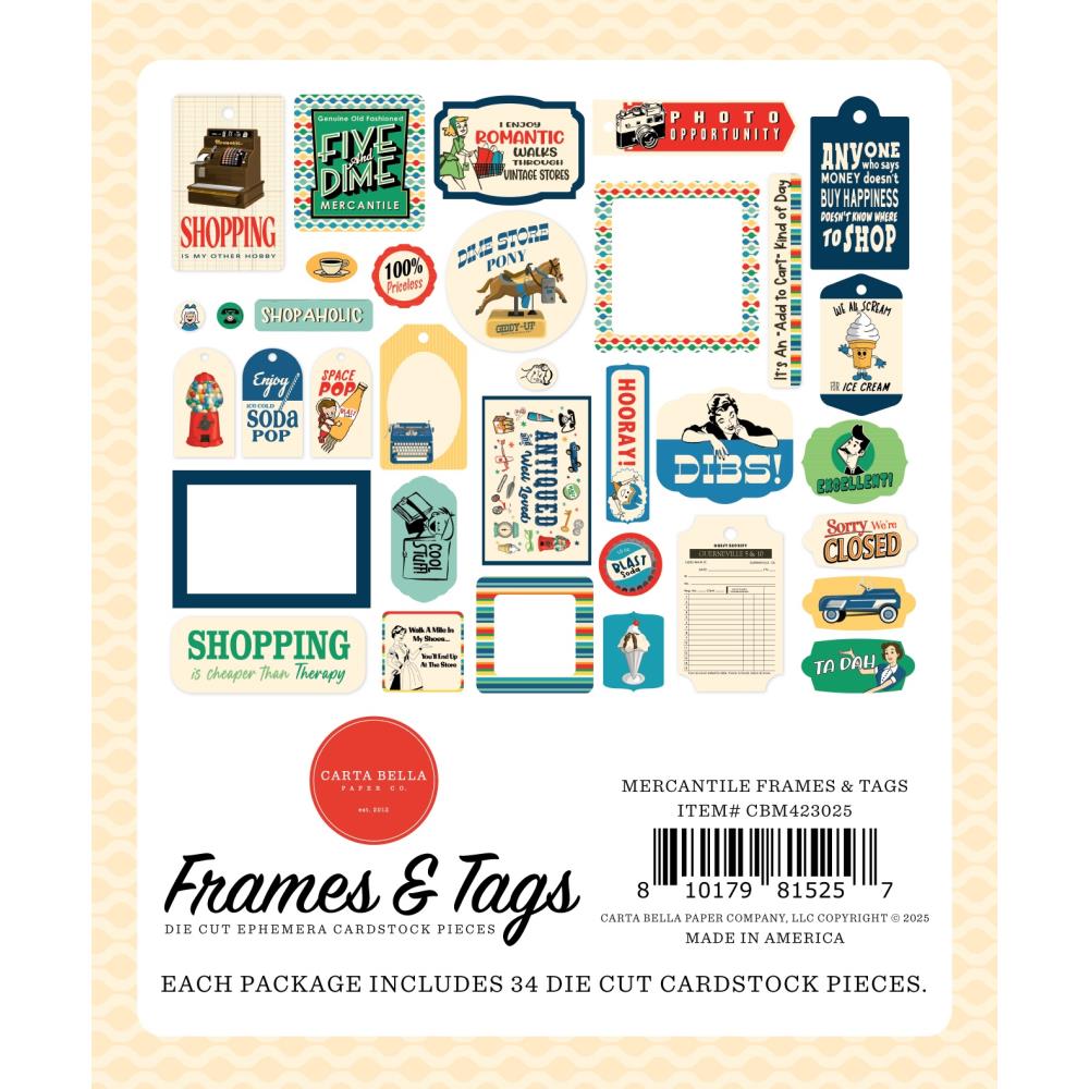 "Mercantile" Frames & Tags