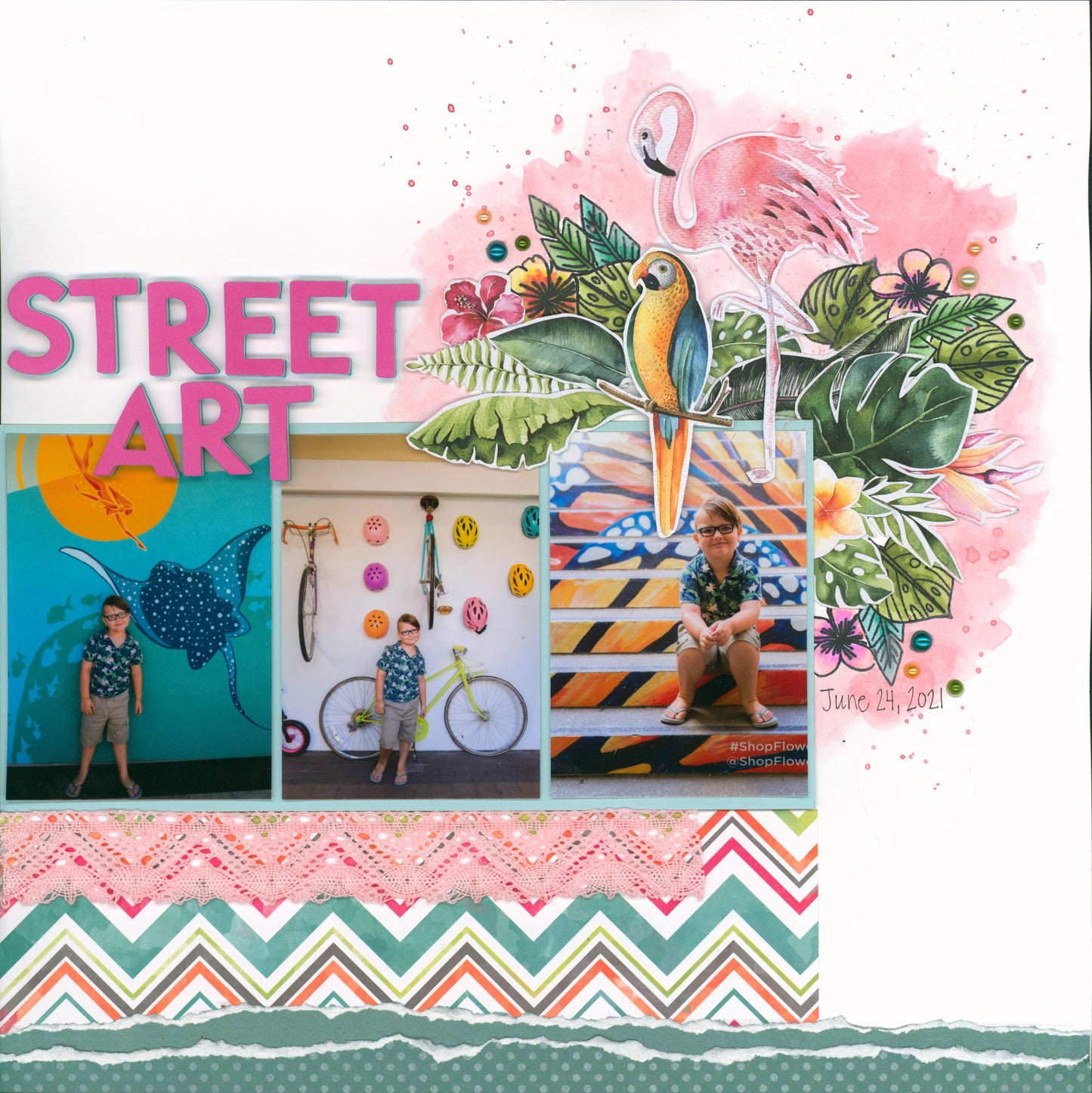 "Tropical Vibes" Page Kit by Meridy Twilling