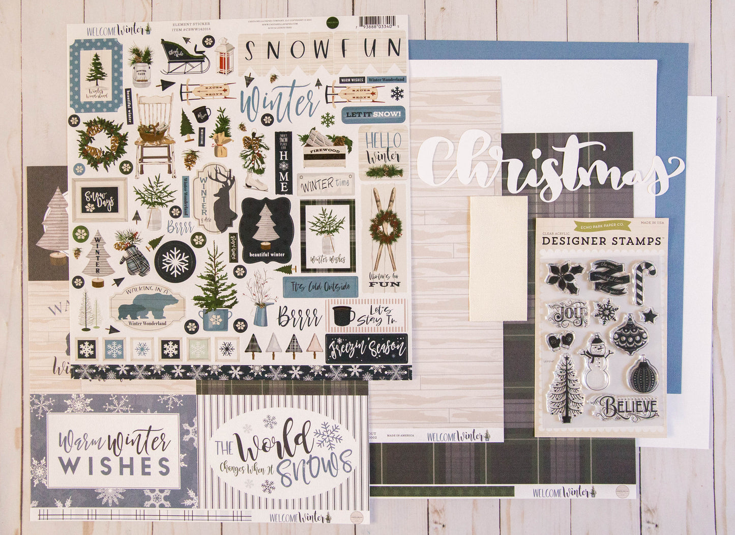 "Blue Christmas" Page Kit by Meridy Twilling