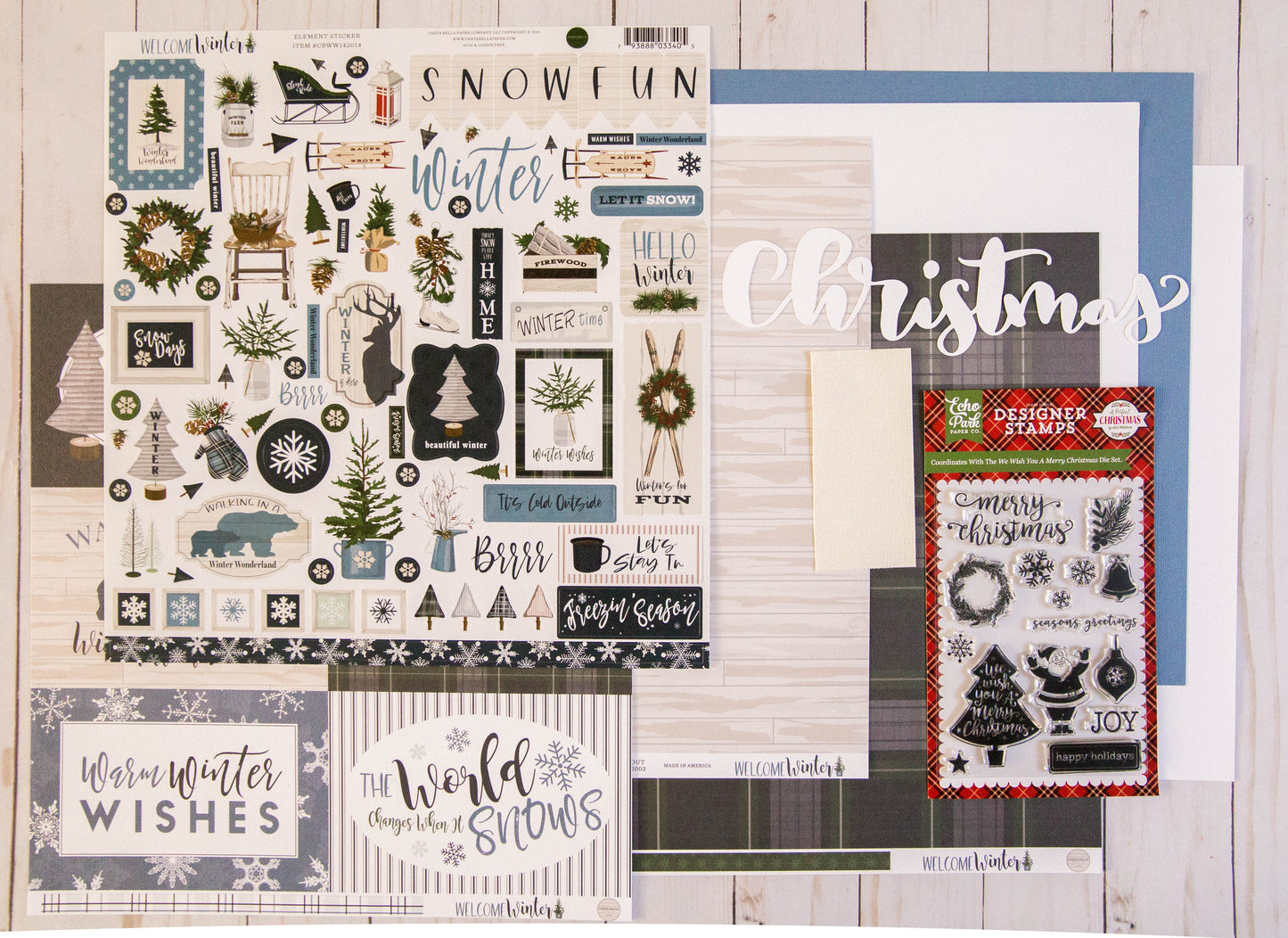 "Blue Christmas" Page Kit by Meridy Twilling