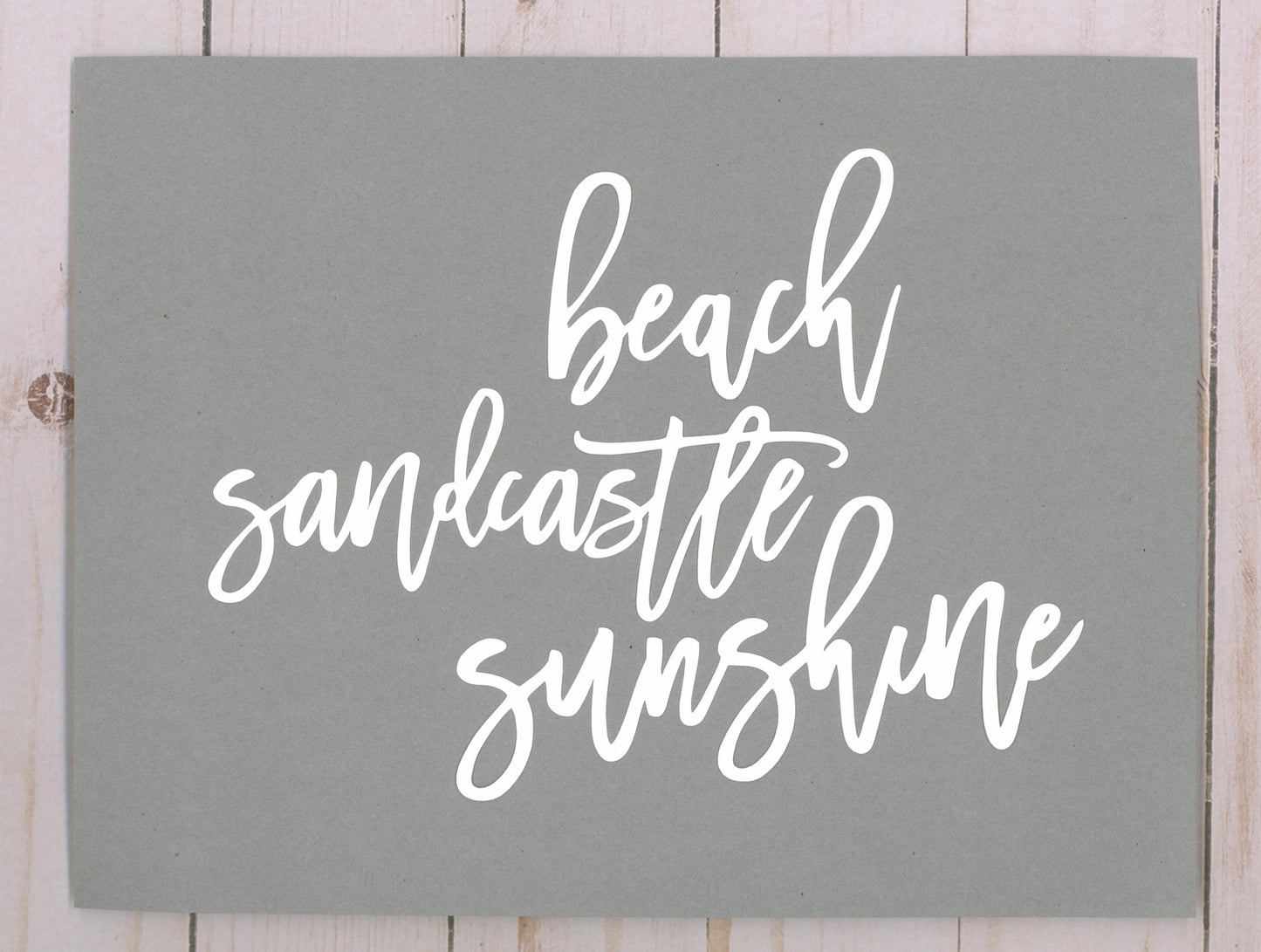 "Beach, Sandcastle, Sunshine" Cardstock Cut