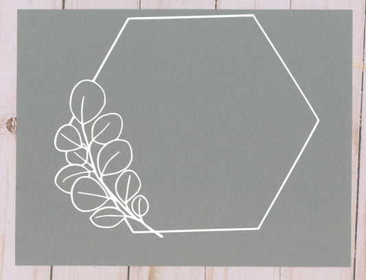 Eucalyptus Hexagon Cardstock Cut