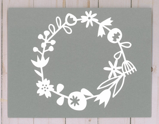 Leaf Wreath Cardstock Cut