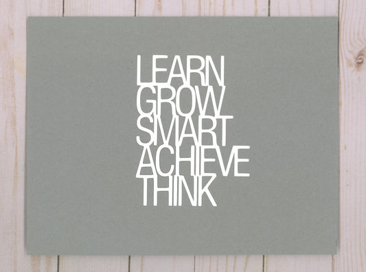 "Learn, Grow....." Cardstock Cut