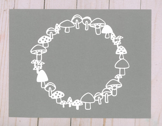 "Mushroom Wreath" Cardstock Cut