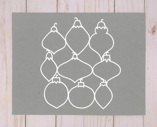 "Ornaments" Cardstock Cut