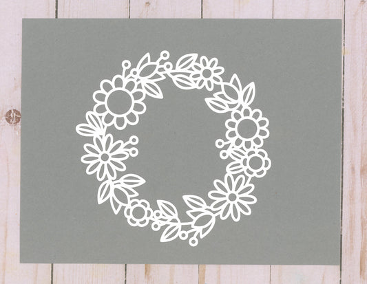 "Floral Wreath" Cardstock Cut
