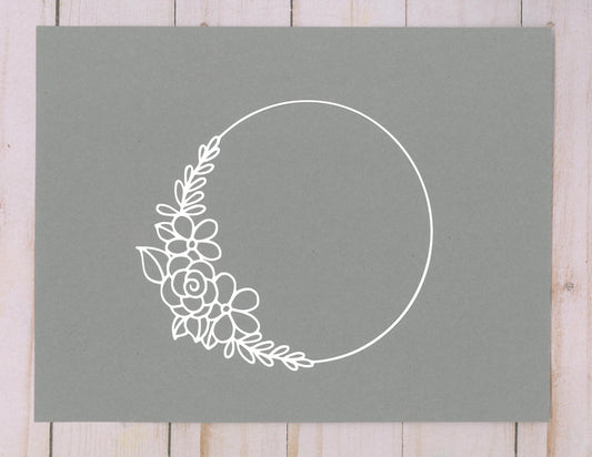Floral Wreath Cardstock Cut