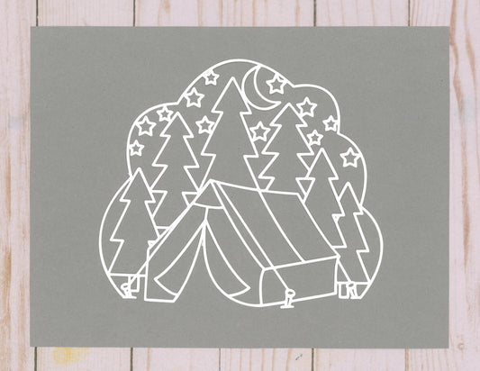 Camping Scene Cardstock Cut