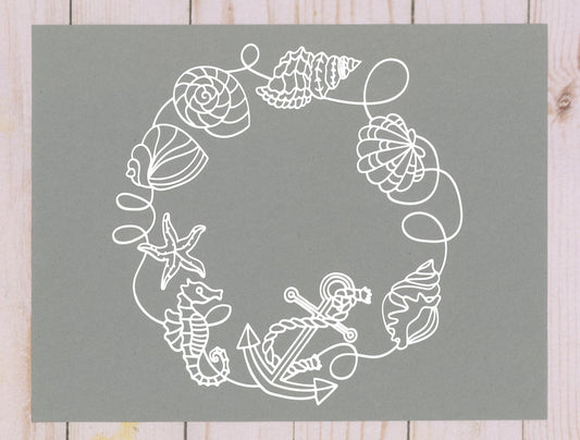 "Ocean Wreath" Cardstock Cut