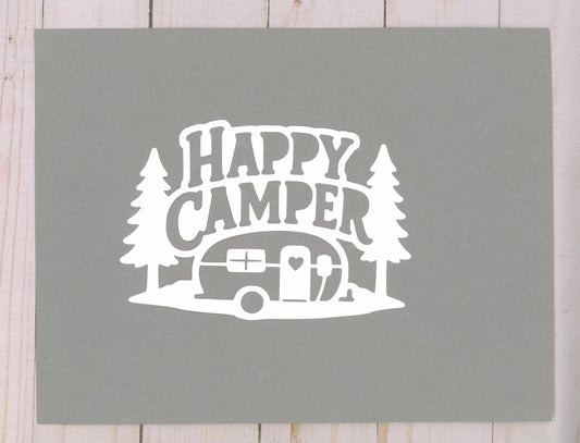 "Happy Camper" Cardstock Cut