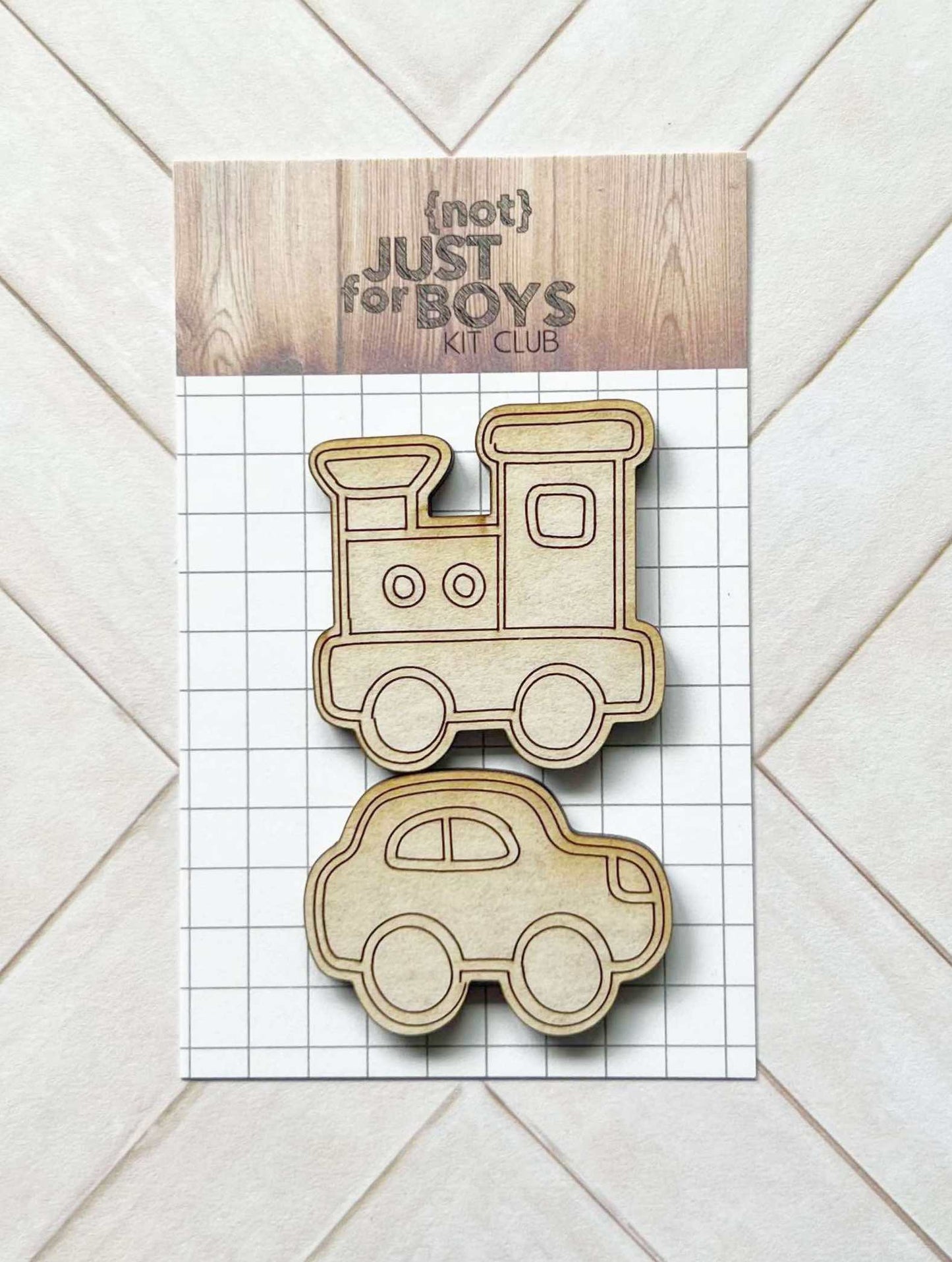 "Vehicle Duo" Wood Embellishment