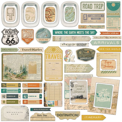 "Travel Diaries" Chipboard Set