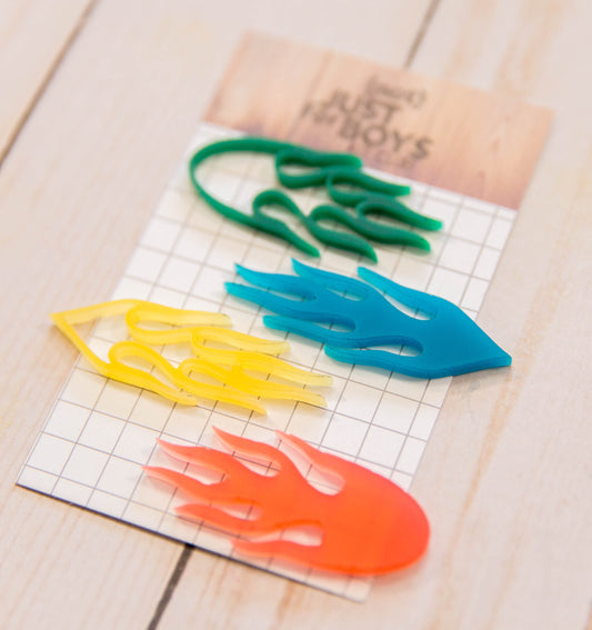 Race Car Fire Acrylic Embellishments