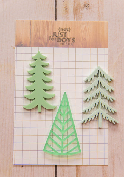 Tree Trio Acrylic Embellishments