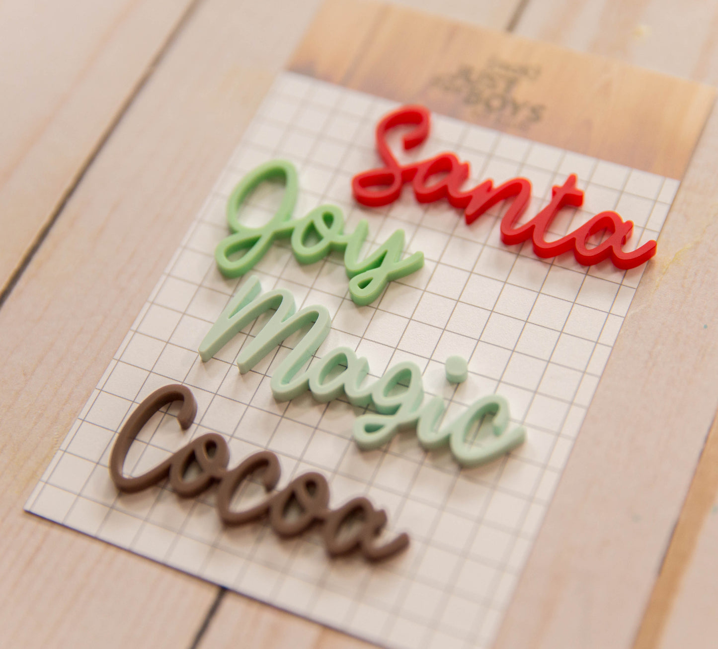 Christmas Phrase Acrylic Embellishments