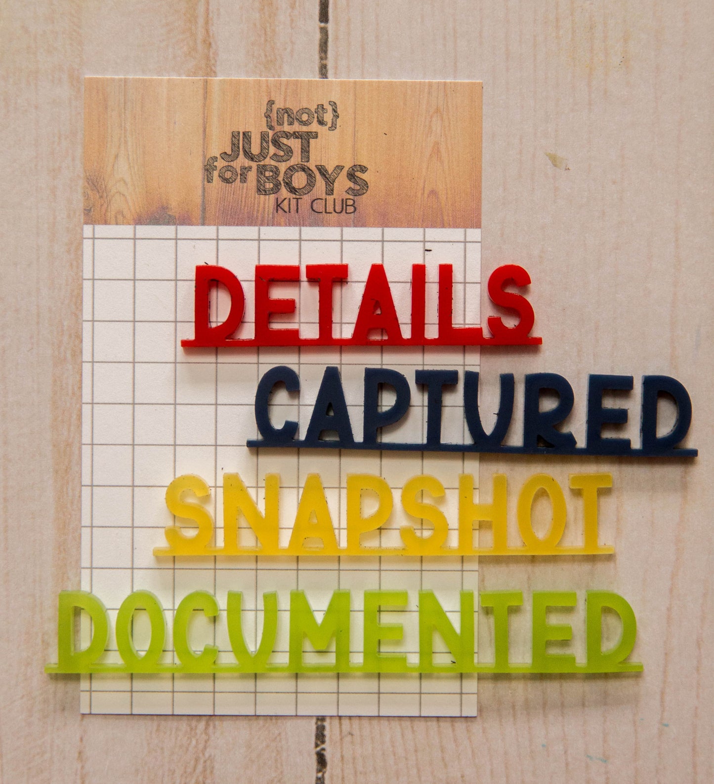 Ledger & Type Phrases Acrylic Embellishments