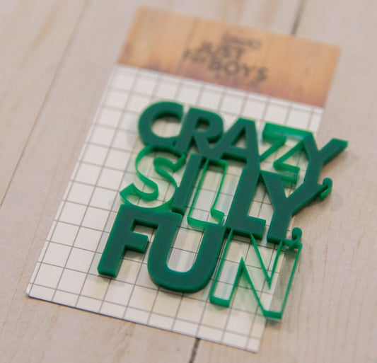 “Crazy, Silly, Fun” Acrylic Embellishment