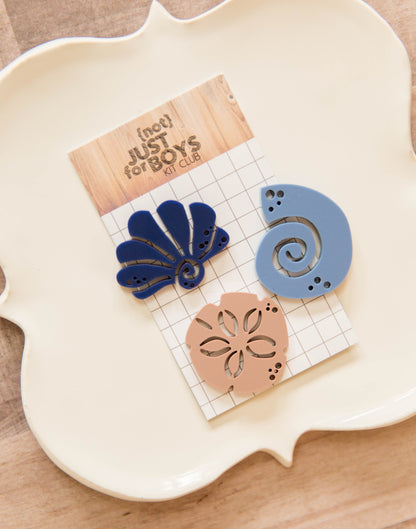 Seashells Acrylic Embellishment Trio