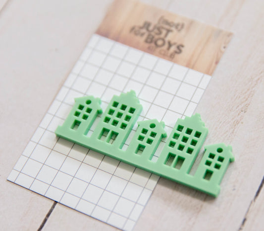 Row of Houses Acrylic Embellishment