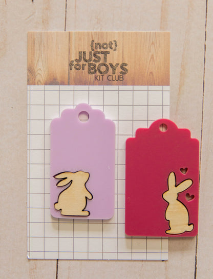 "Bunny Tag Set" Acrylic/Wood Embellishment