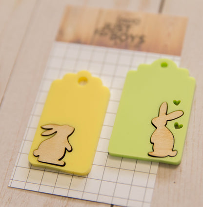 "Bunny Tag Set" Acrylic/Wood Embellishment