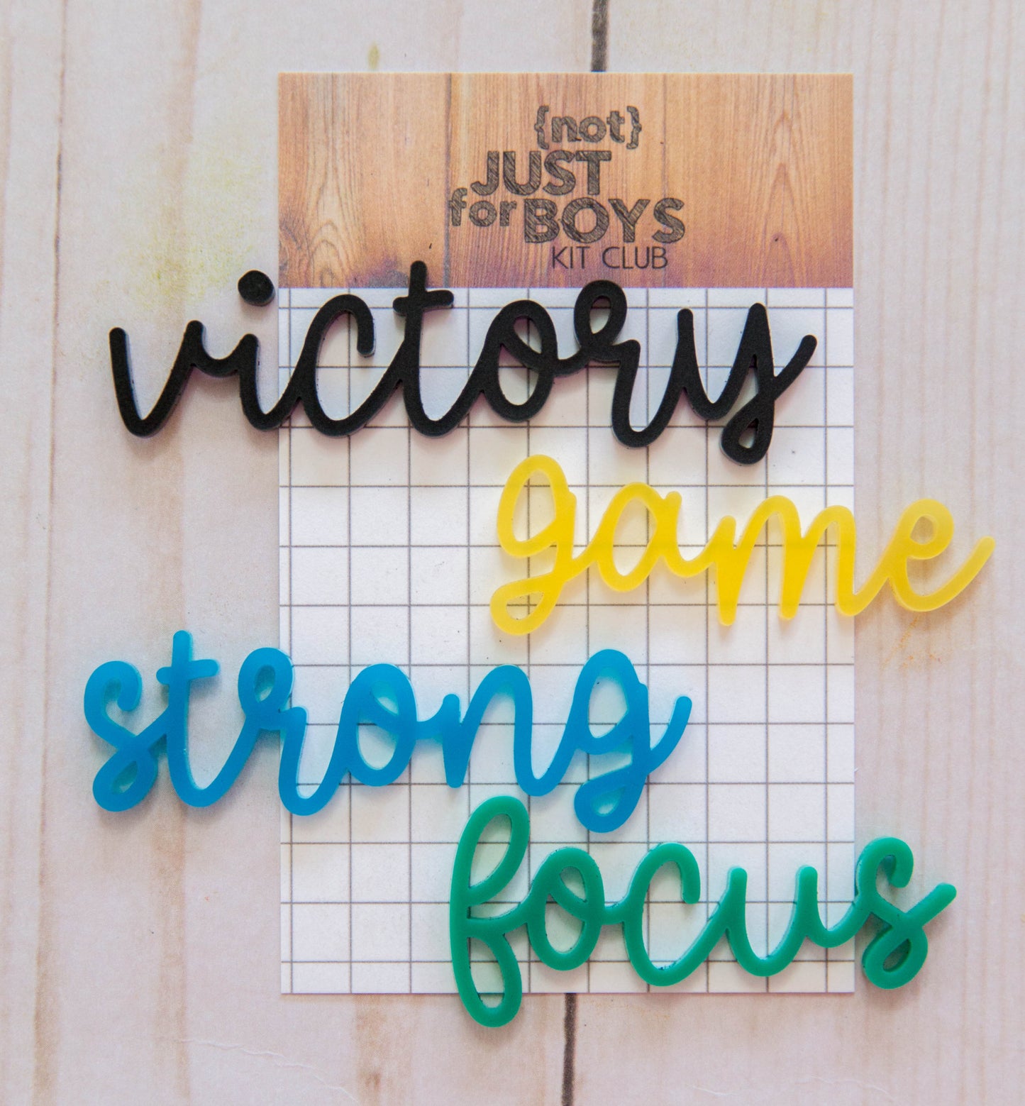 "Pixel Perfect" Word Acrylic Embellishments