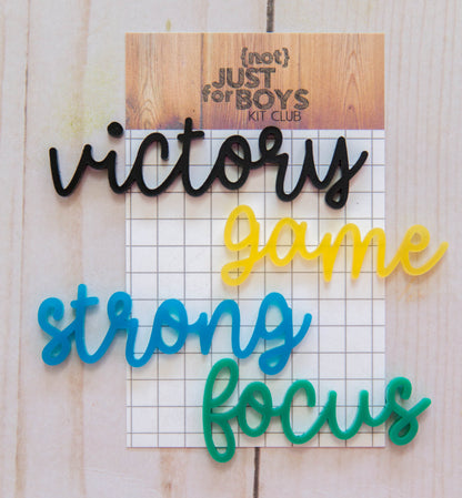 "Pixel Perfect" Word Acrylic Embellishments