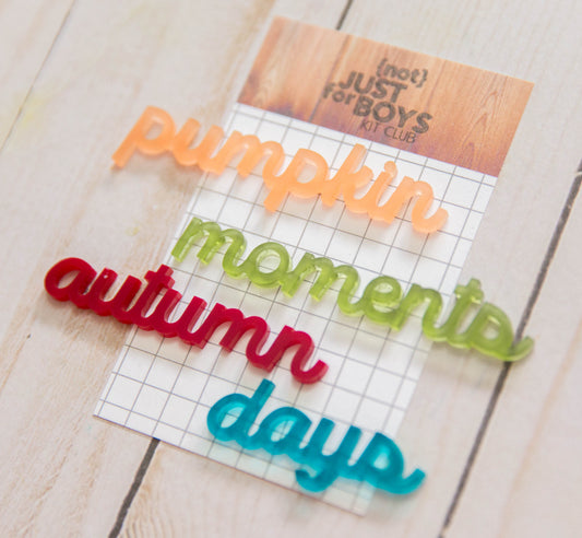 "Falling for Fall" Word Acrylic Embellishments