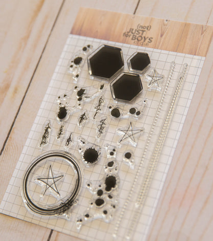 "Scribbles, Splatters, & Stitches" 4x6 Stamp Set