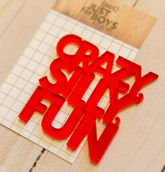 "Crazy, Silly, Fun" Acrylic Embellishment
