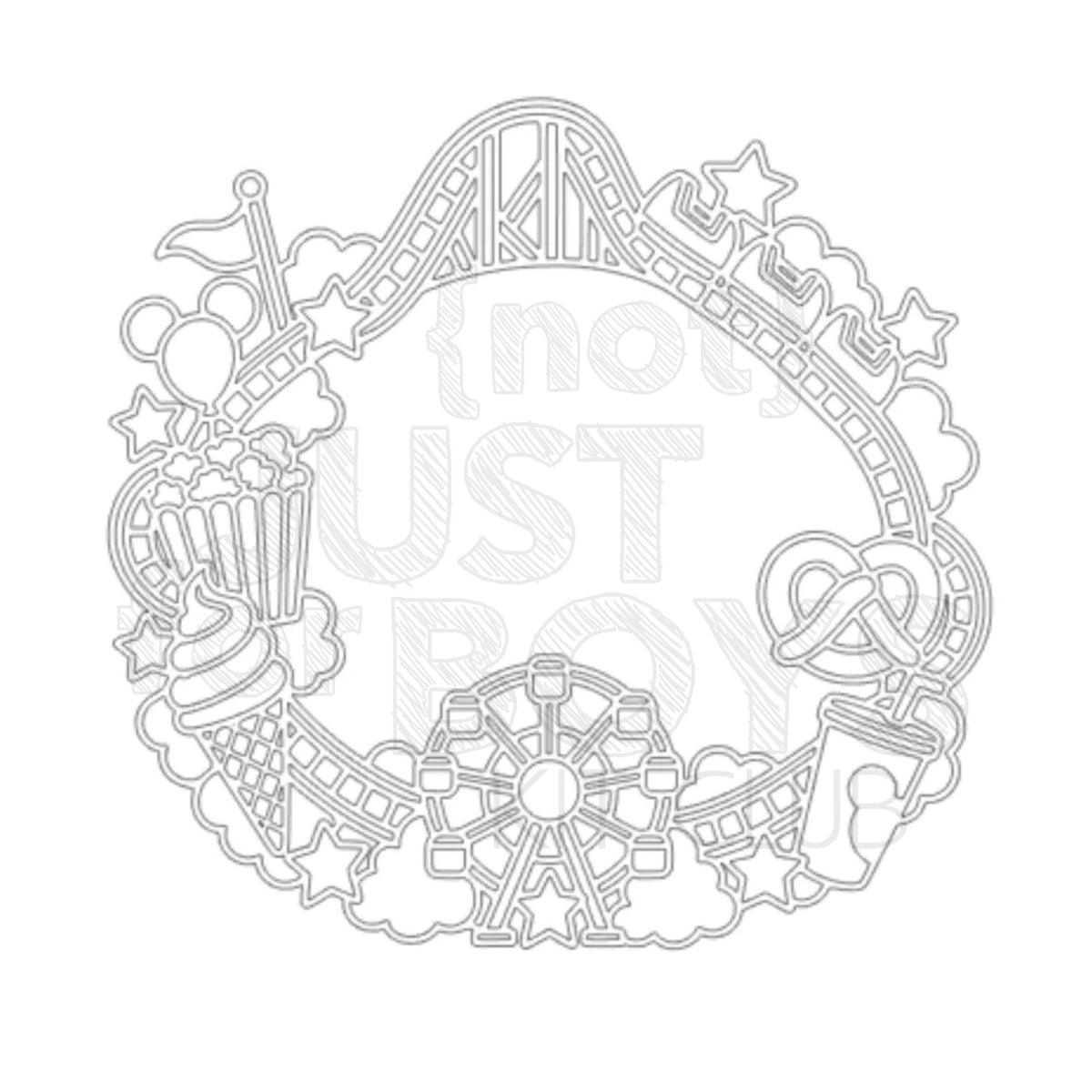 "Theme Park Wreath" DIGITAL Cut File