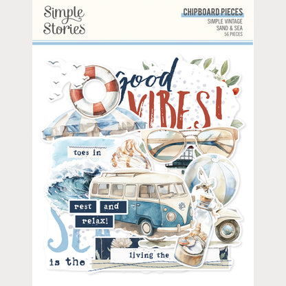 "Sand & Sea" Chipboard Pieces
