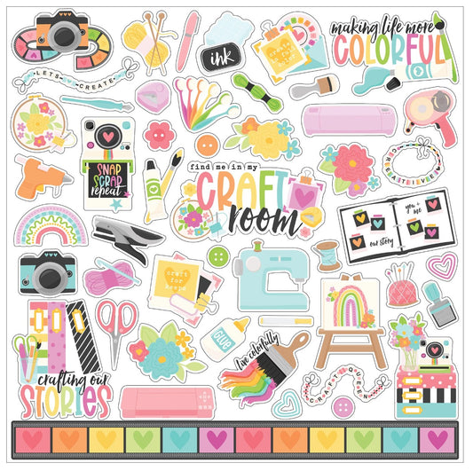"Craft Room" Sticker Sheet
