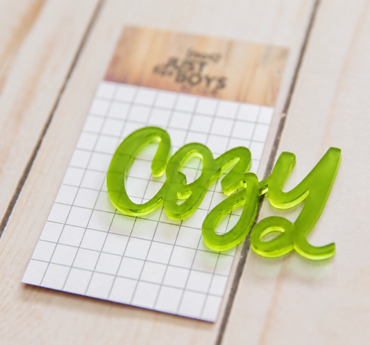 "Cozy" Word Acrylic Embellishment