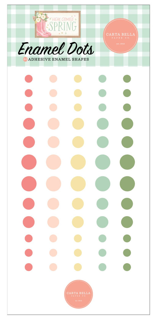 "Here Comes Spring" Enamel Dots