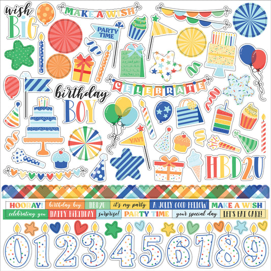 "Make a Wish Birthday Birthday Boy" Sticker Sheet