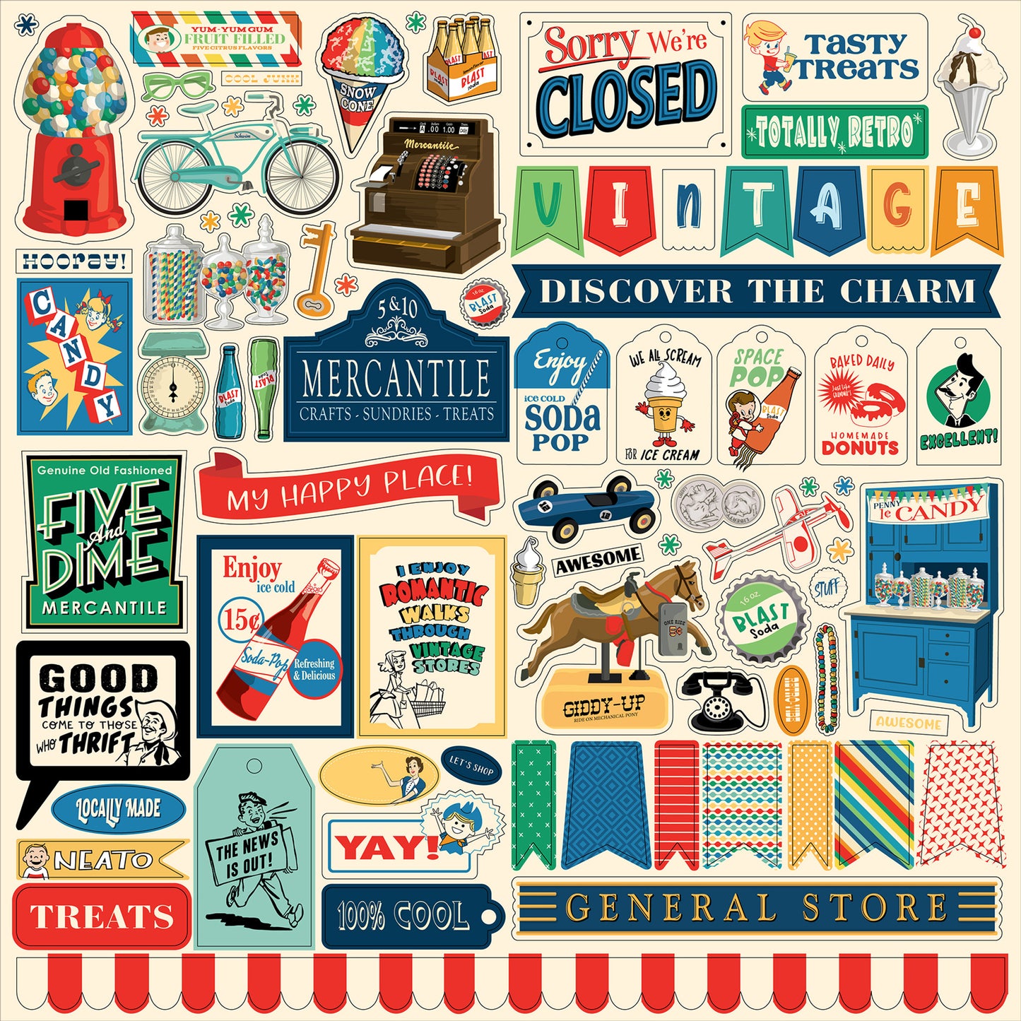 "Mercantile" Sticker Sheet