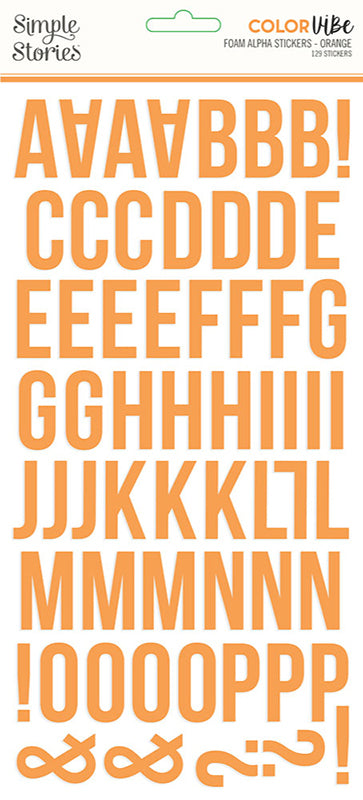 Simple Stories "Orange" Foam Alphabet Stickers