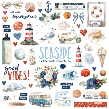 "Sand & Sea" Chipboard Pieces