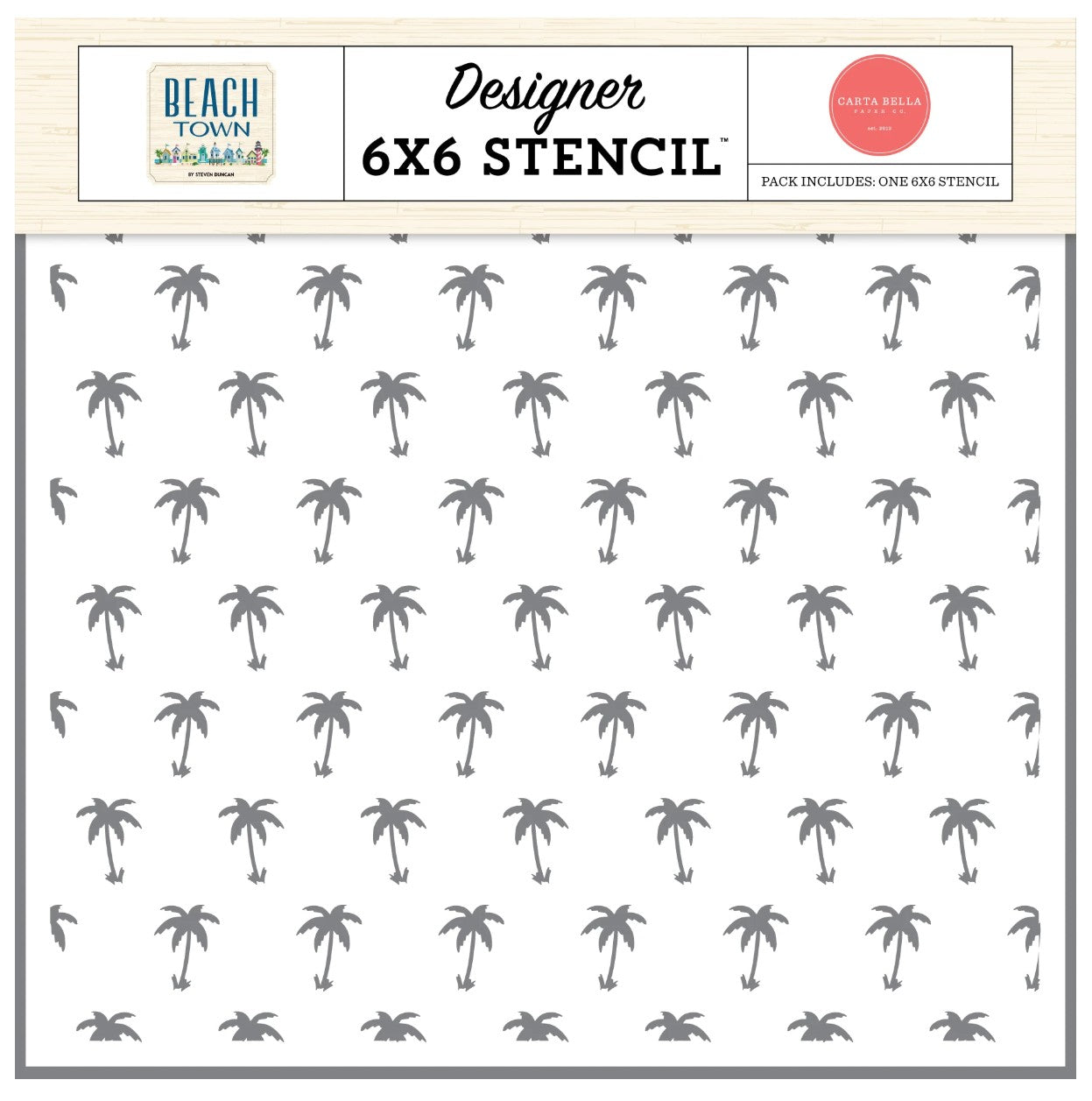 "Beach Town Palm Tree Paradise" Stencil