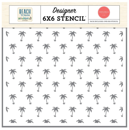 "Beach Town Palm Tree Paradise" Stencil
